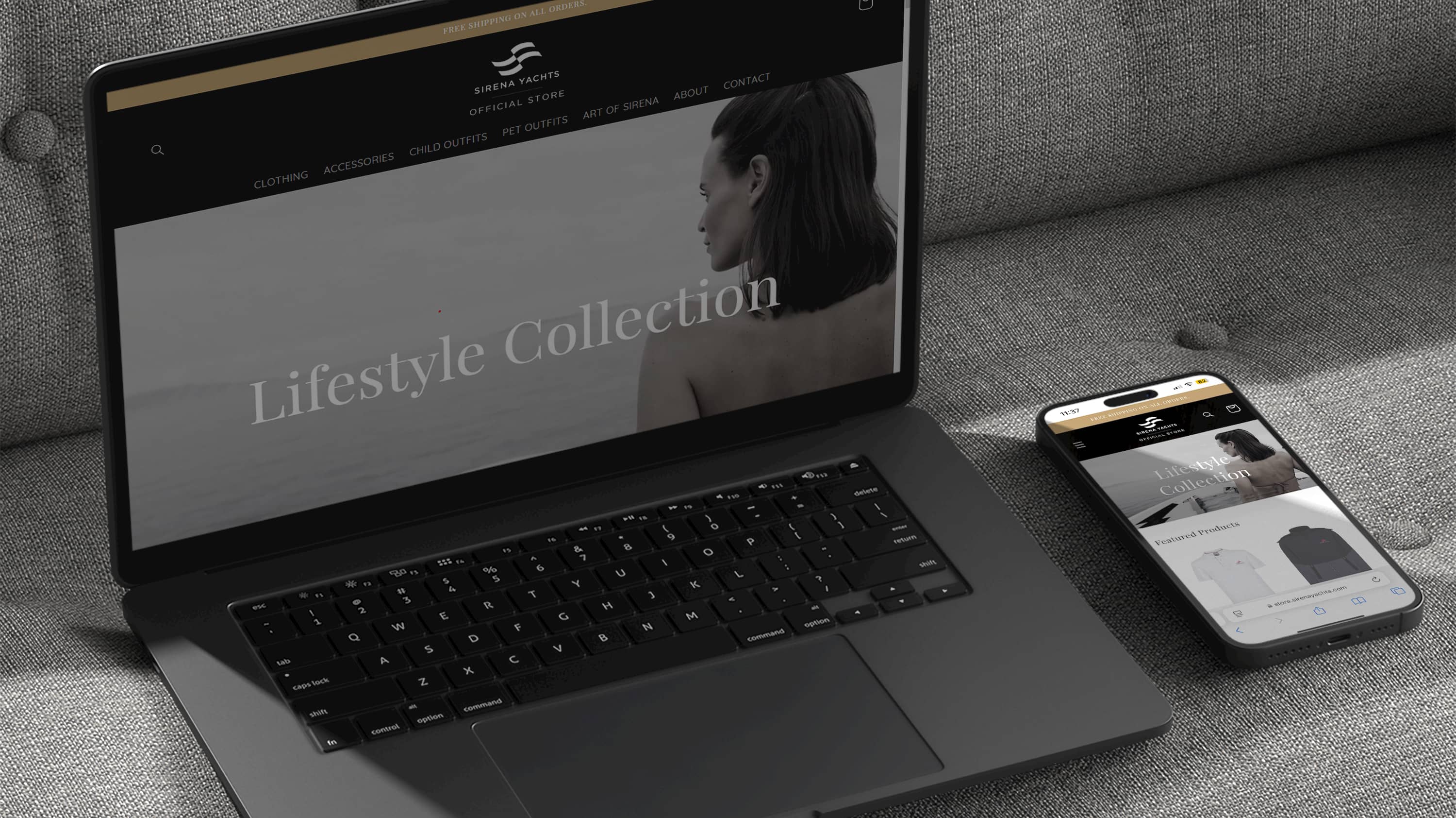 Sirena Yachts Store — website design and engineering by Super Agency